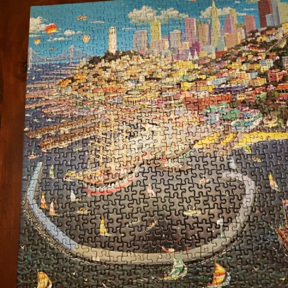 FX Schmid 1000 Piece Jigsaw Puzzle San Francisco Bay Skyline California COMPLETE